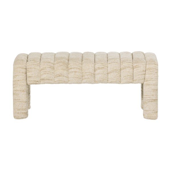 Bež oblazinjena klop iz tkanine bouclé Frex – WOOOD