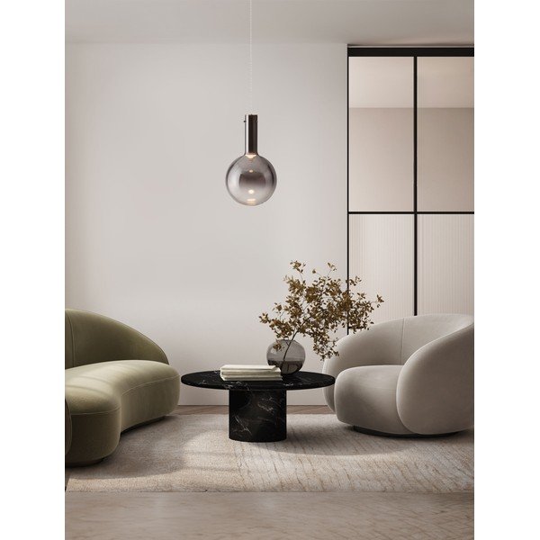 Siva steklena LED zatemnitvena viseča svetilka ø 25 cm Nostos – Nova Luce-image-1