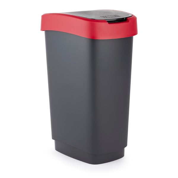 Rdeče-črni koš za odpadke iz reciklirane plastike 25 L Twist - Rotho