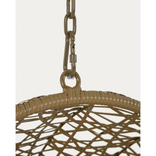 Svetlo siv/bež viseči vrtni fotelj iz umetnega ratana Florina – Kave Home-image-1