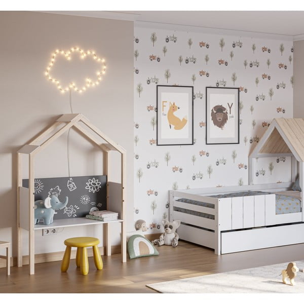 Otroška pisalna miza iz masivnega bora 40x100 cm Roxana – Marckeric-image-1