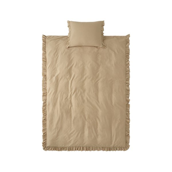Svetlo zelena/kaki zelena enojna posteljnina iz bombažnega satena 150x210 cm Gloria – Ellos Home