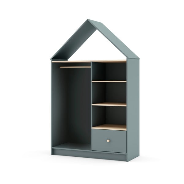 Prašno zelena odprta otroška garderobna omara 110x180x45 cm Estefania – Marckeric-image-2