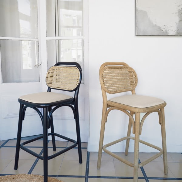 Barski stol iz masivnega hrasta v naravni barvi (višina sedeža 65 cm) Doriane – Kave Home-image-2