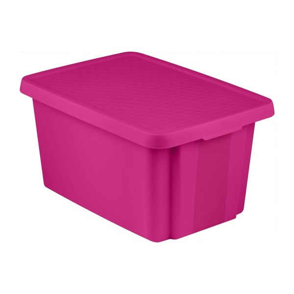 Vijolična škatla za shranjevanje s pokrovom Curver Essentials, 45 l