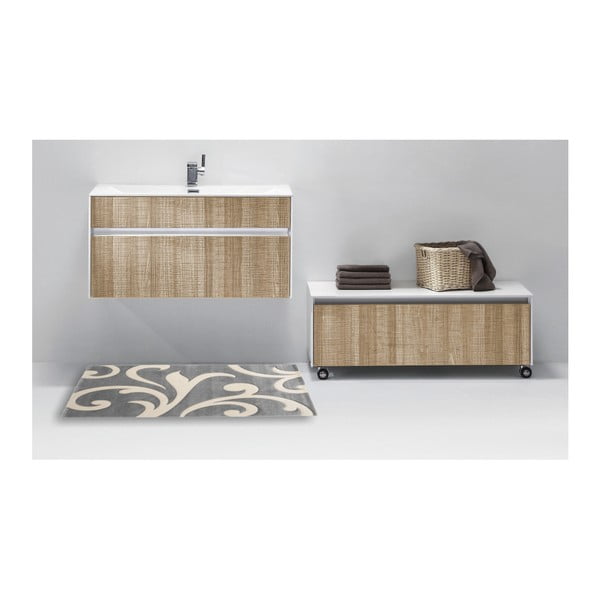 Siva kopalniška preproga 60x110 cm Damasko – Tomasucci-image-2