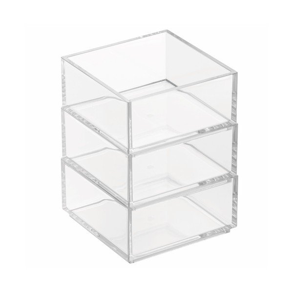 Komplet 3 škatle za shranjevanje InterDesign Clarity Stacker-image-3