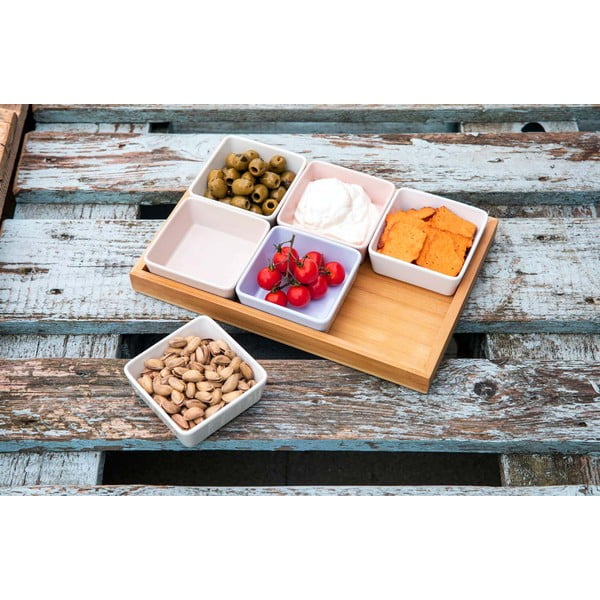 Porcelanast/bambusov komplet za serviranje 6 ks – Remember-image-1