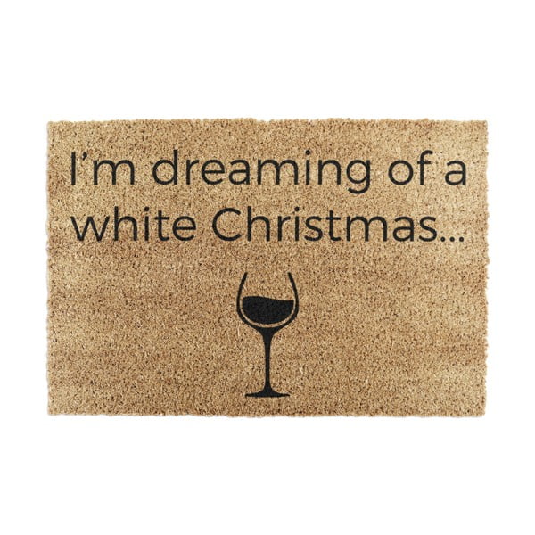 Predpražnik z božičnim motivom iz kokosovih vlaken 40x60 cm White Wine Christmas – Artsy Doormats