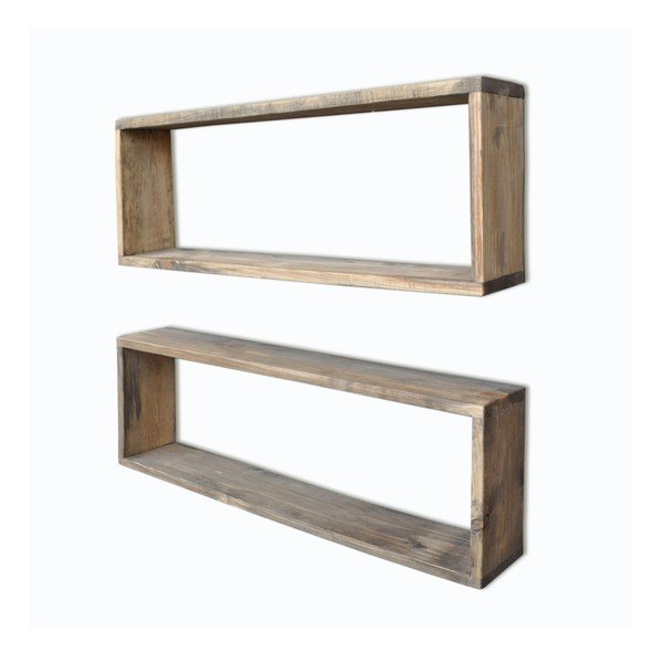 Komplet 2 lesenih polic Pravokotnik-image-3