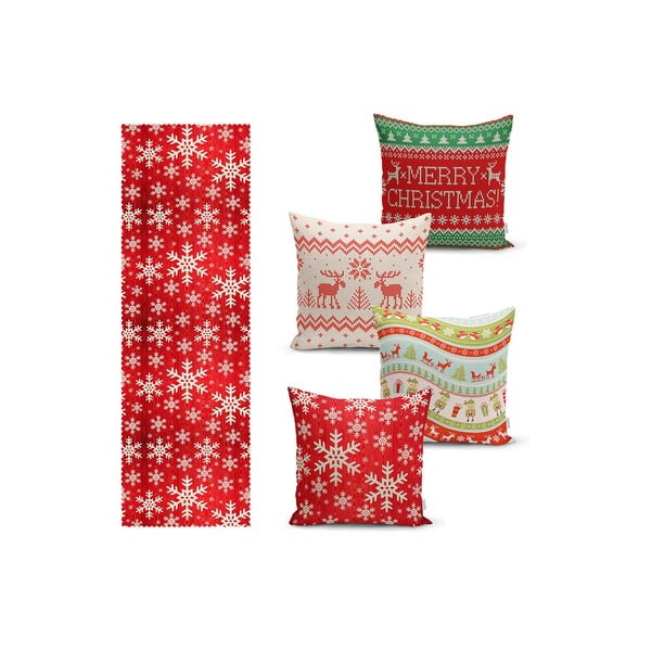 Komplet prevlek za blazine in namiznega tekača 5 ks Christmas Sweater – Mila Home
