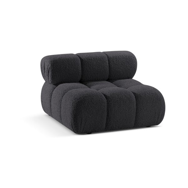 Antracitno siv modul za sedežno garnituro iz tkanine bouclé (sredinski modul) Bellis – Micadoni Home-image-3
