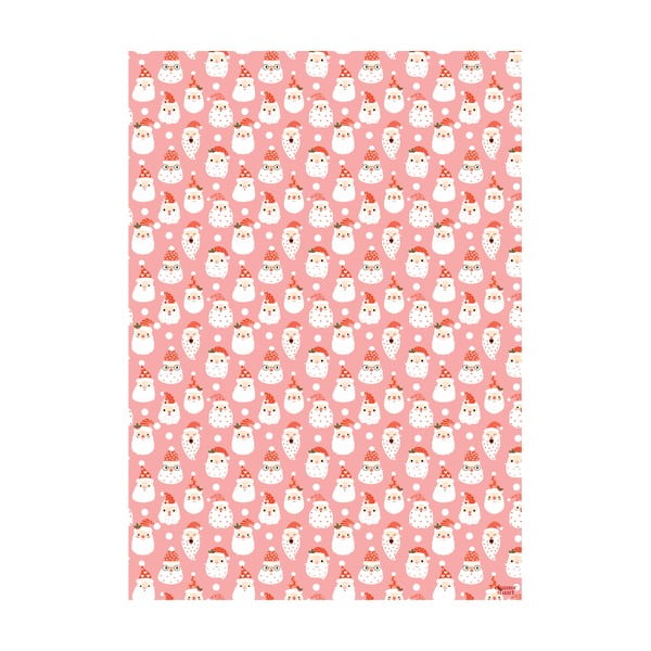 5 listov roza-belega ovojnega papirja eleanor stuart Santas, 50 x 70 cm-image-1