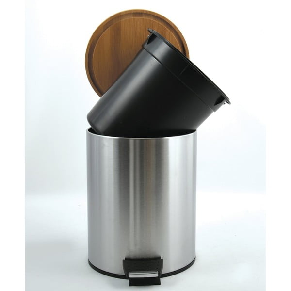 Jeklen koš za smeti v mat srebrni barvi s pedalom 3 l Adonis – Spirella-image-3