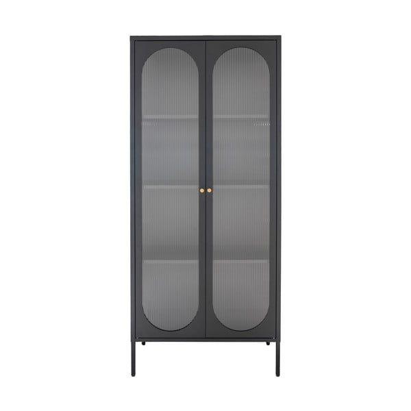 Črna kovinska vitrina 80x180 cm Adelaide – House Nordic