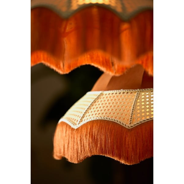 Oranžna viseča svetilka s tekstilnim senčilom ø 40 cm Mizia – Light & Living-image-1