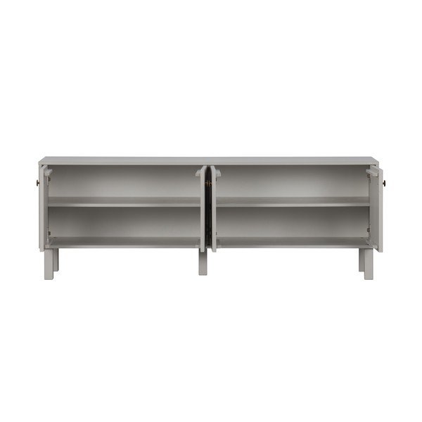 Svetlo siva TV omarica iz masivnega bora 160x56 cm Madu – WOOOD-image-2