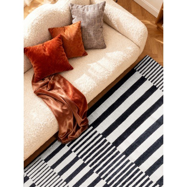 Črno-bela ročno tkana volnena preproga 120x180 cm Stryve Pulse – Elle Decoration-image-2