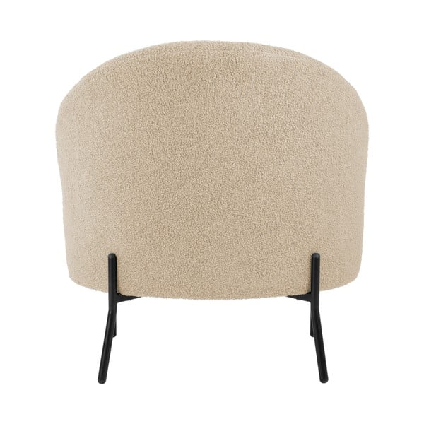 Bež fotelj iz tkanine bouclé Noble – Leitmotiv-image-4