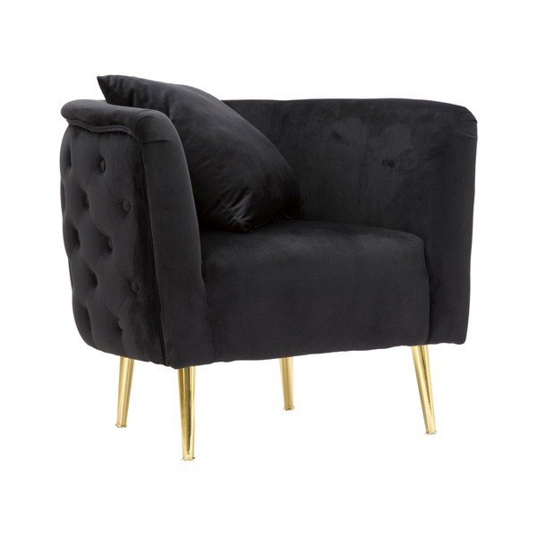 Črn žameten fotelj Bucarest – Mauro Ferretti