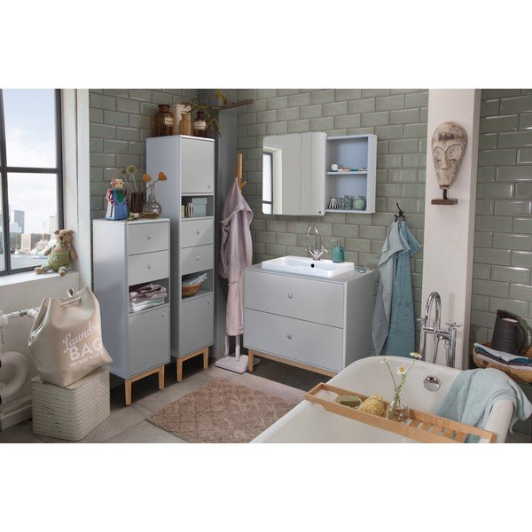Siva visoka/stenska kopalniška omarica 40x100 cm Color Bath – Tom Tailor-image-1
