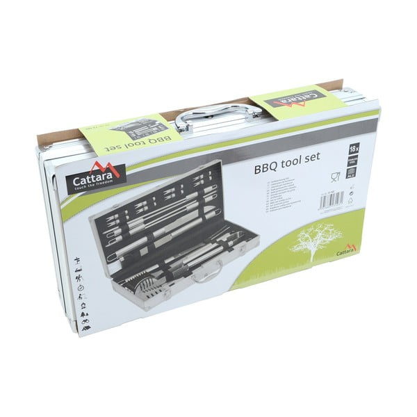 Komplet 18 orodij za peko na žaru v kovčku Cattara Alu-image-4