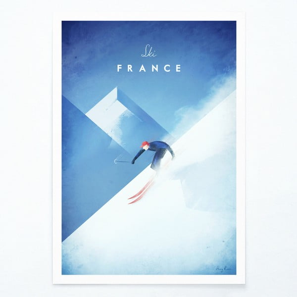 Plakat Travelposter Ski Francija, A3