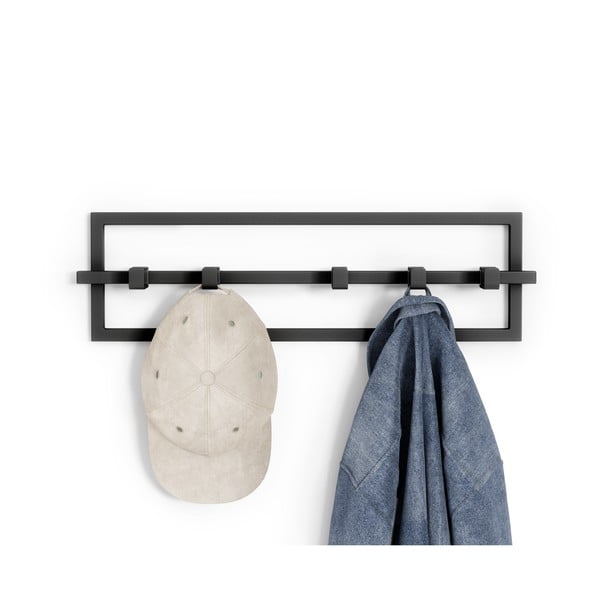 Črni kovinski stenski obešalnik Cubiko - Umbra-image-4