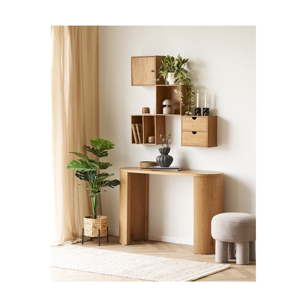 Večnivojska polica iz masivnega hrasta v naravni barvi 18 cm Townsville – House Nordic-image-3