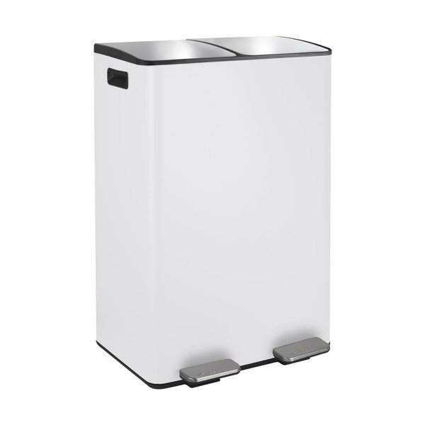 Mat bel jeklen koš za smeti za ločevanje odpadkov s pedalom 2x30 l Aliya – Spirella