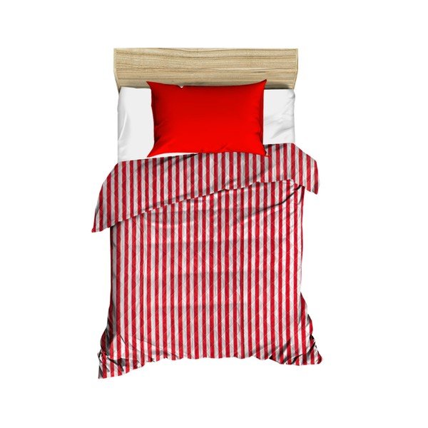 Rdeče-belo črtasto prešito posteljno pregrinjalo Stripes, 160 x 230 cm