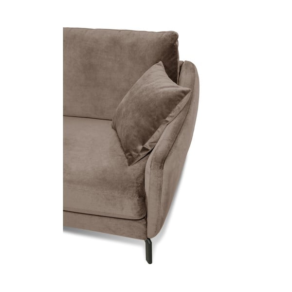 Rjavo-siva kotna žametna sedežna garnitura Scandic Magic, levi kot-image-4