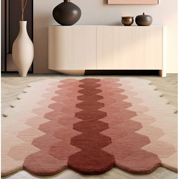 Rožnata volnena preproga 120x170 cm Hive – Asiatic Carpets-image-1