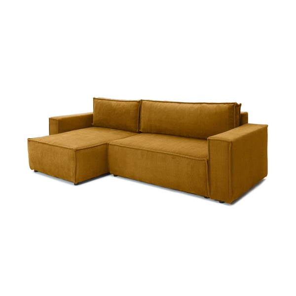 Gorčično rumena kotna raztegljiva sedežna garnitura Bonami Selection Bowie-image-3