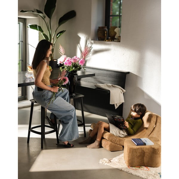 Rjav otroški tabure iz rebrastega žameta Cloud – Wigiwama-image-4