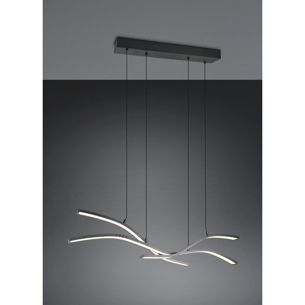 Mat črna kovinska LED viseča svetilka z daljinskim upravljalnikom/zatemnitvena Spider – Trio Select-image-3