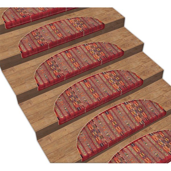 Komplet 16 rdečih preprog za stopnice Vitaus Anatolia, 65 x 20 cm-image-1