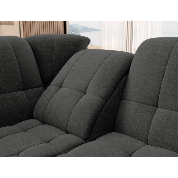 Temno siva raztegljiva/s prostorom za shranjevanje kotna sedežna garnitura (levi kot/v obliki črke L) Sado – ELTAP-image-1