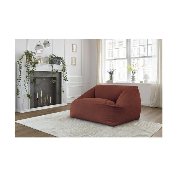 Oranžna vreča za sedenje iz rebrastega žameta Lilibet – Bobochic Paris-image-1