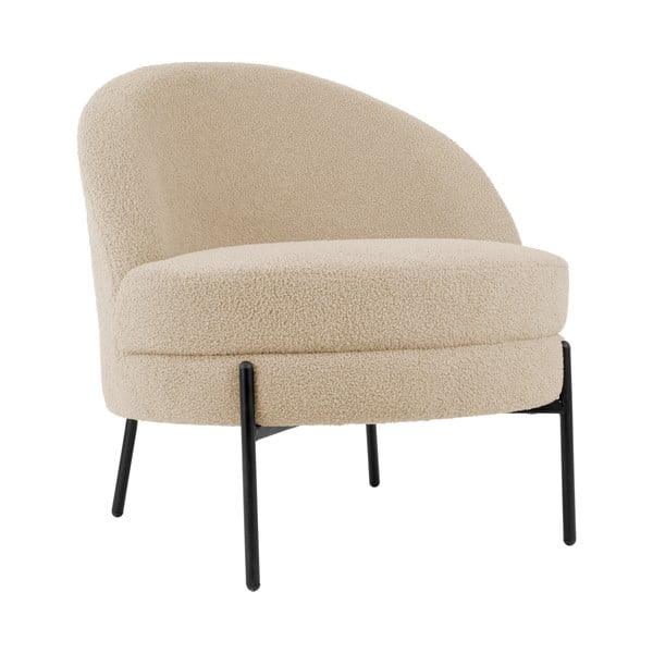 Bež fotelj iz tkanine bouclé Noble – Leitmotiv