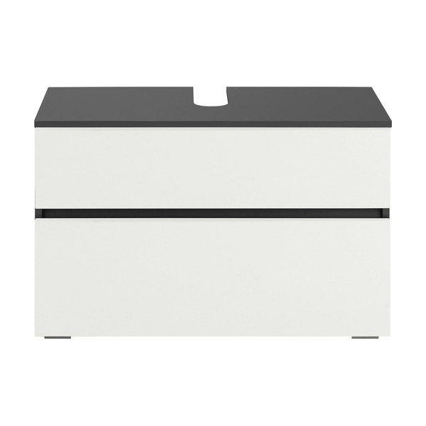 Belo-antracitno siva omarica za pod umivalnik 80x55 cm Wisla – Støraa