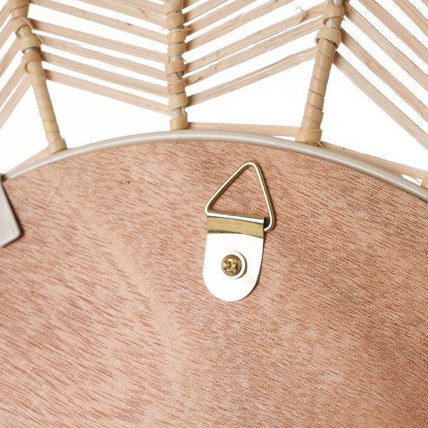 Stensko ogledalo z okvirjem iz ratana ø 55 cm - Casa Selección-image-1