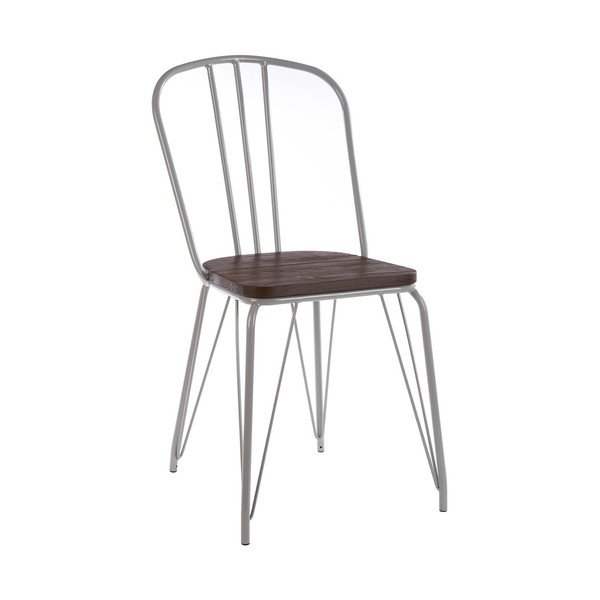Siv/v temni naravni barvi jedilni stol iz masivnega bresta District – Premier Housewares