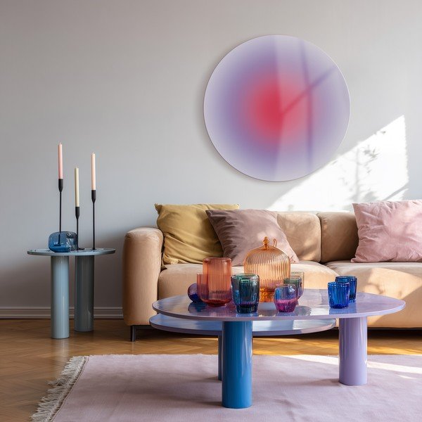 Tiskana steklena slika ø 70 cm Halo – Styler-image-2