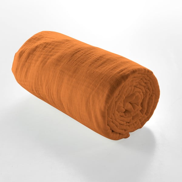 Oranžno-rjava rjuha iz muslina 140x190 cm Angelia – douceur d'intérieur-image-2