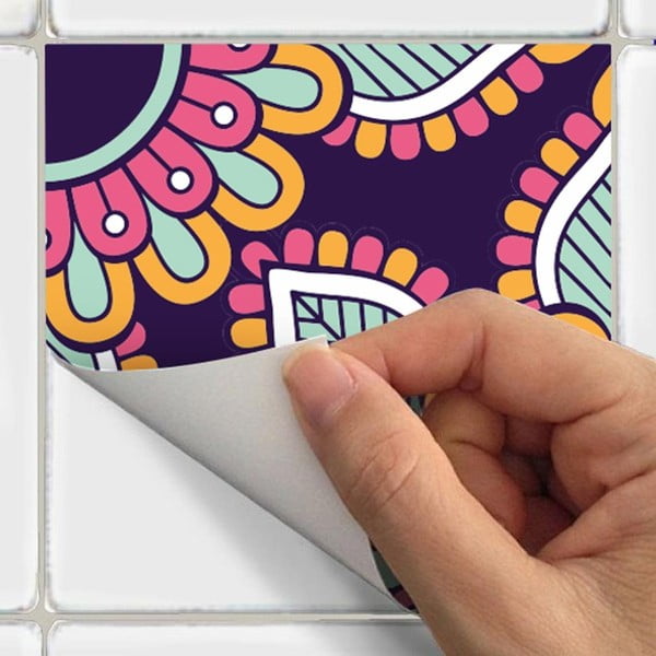 Komplet 30 stenskih nalepk Ambiance Wall Stickers Azulejos Mariska, 15 x 15 cm-image-1