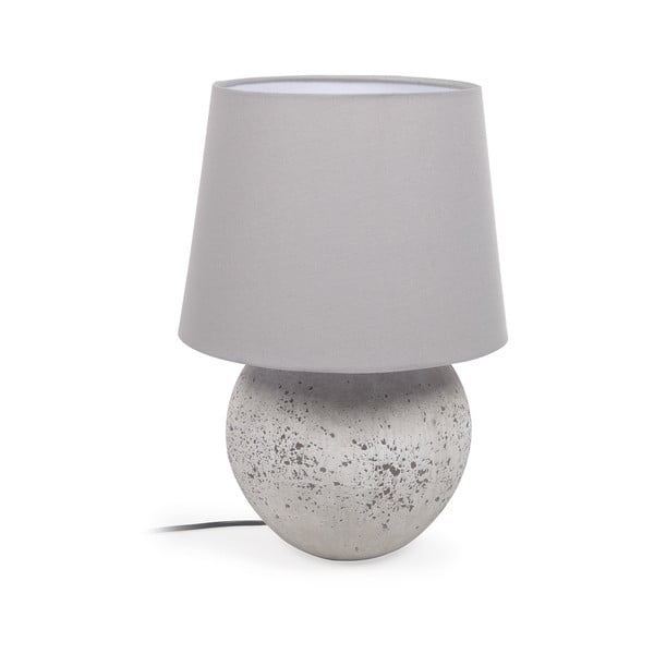 Siva namizna svetilka s tekstilnim senčnikom (višina 43 cm) Marcela - Kave Home