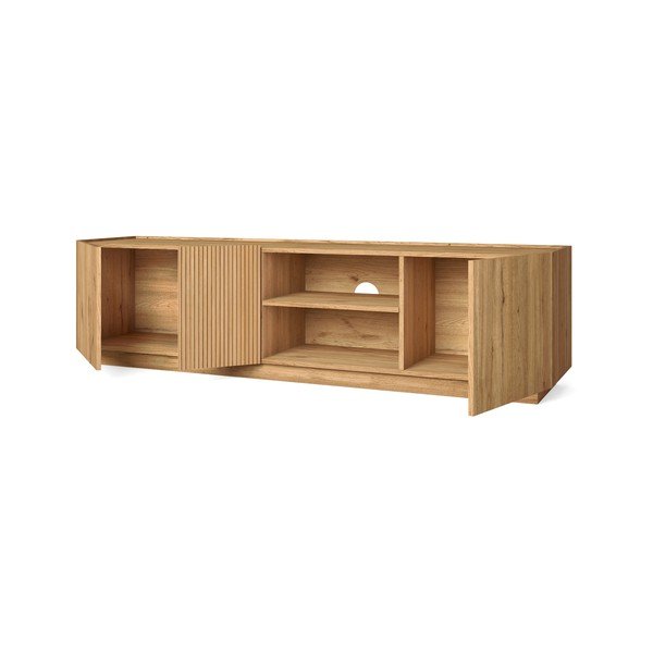 TV omarica v hrastovem dekorju v naravni barvi 180x48 cm Rayana – Marckeric-image-3