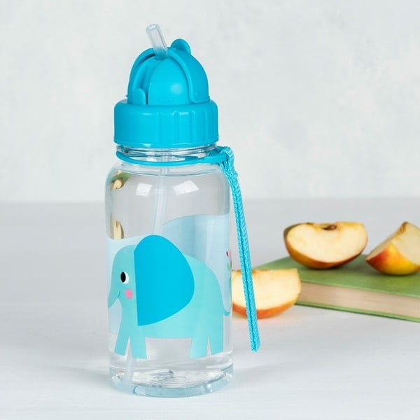 Modra/turkizna otroška steklenička za vodo iz tritana 500 ml Elvis the Elephant – Rex London-image-1