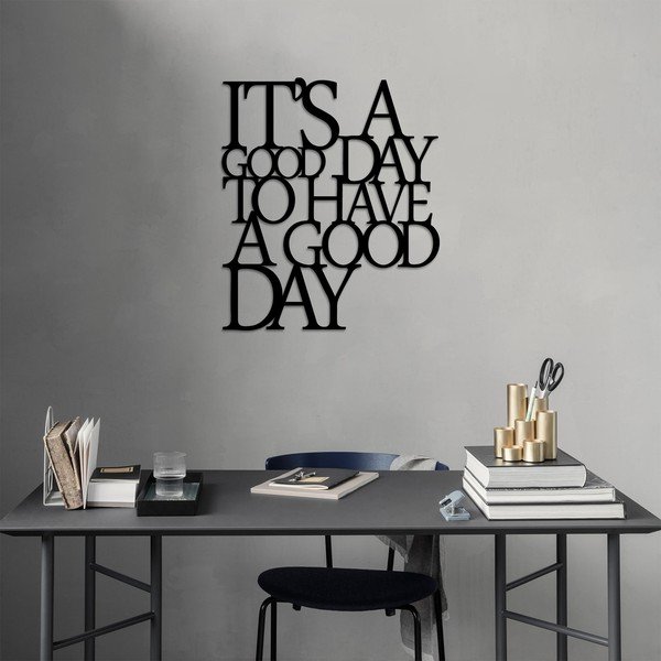 Črna stenska dekoracija Wallity Good Day-image-1